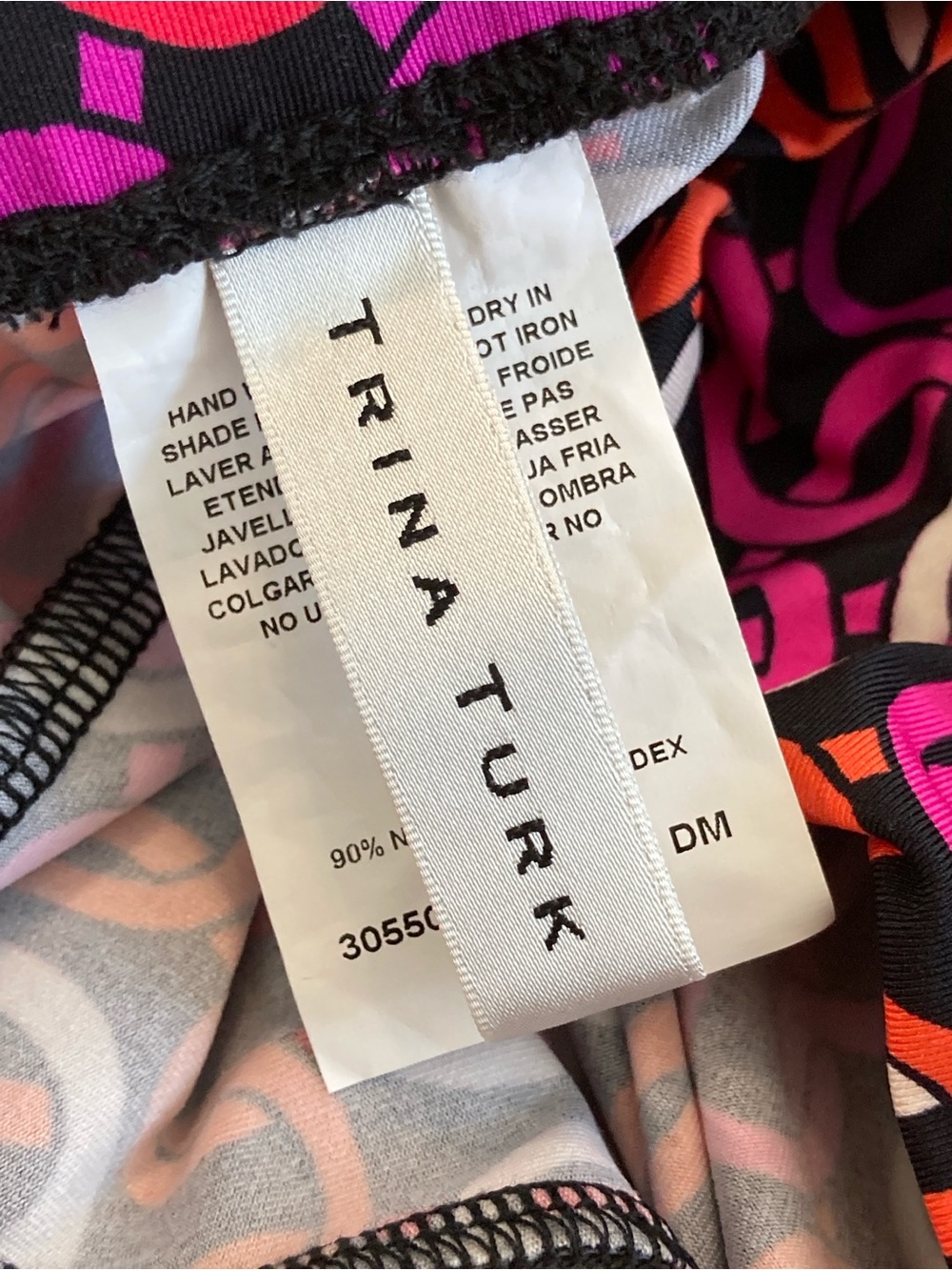Trina Turk Echo Chain Print Swim & Spa Pants Wide Leg Fold Over Waist Size L - Picture 9 of 10